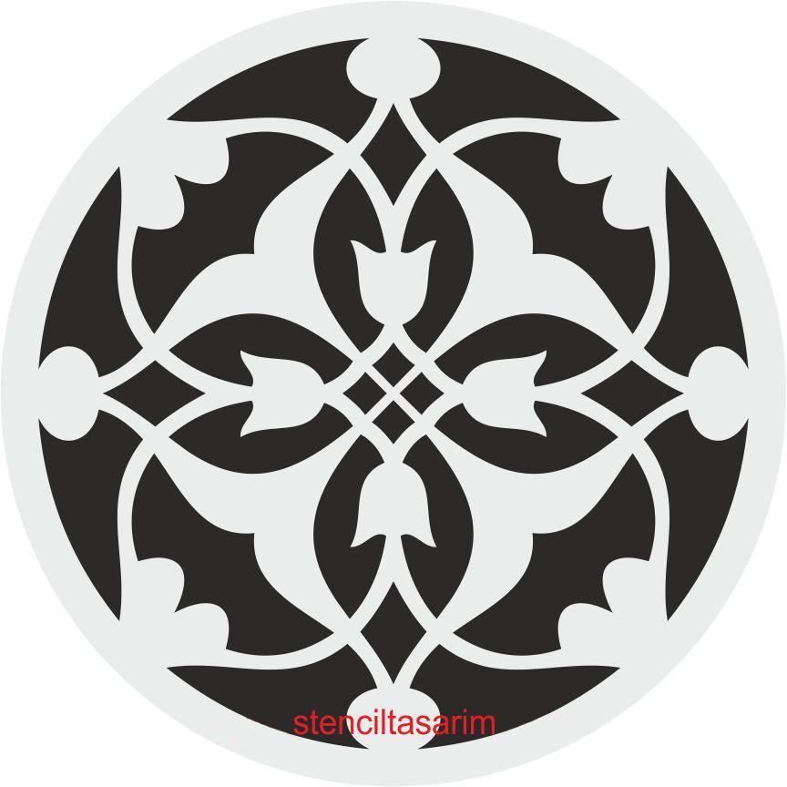 Yuvarlak Desenler Stencil Şablon (25x25) YU-059