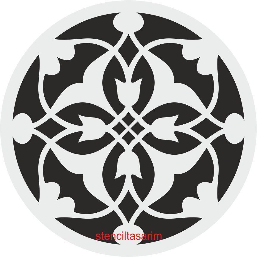 Yuvarlak Desenler Stencil Şablon (25x25) YU-059