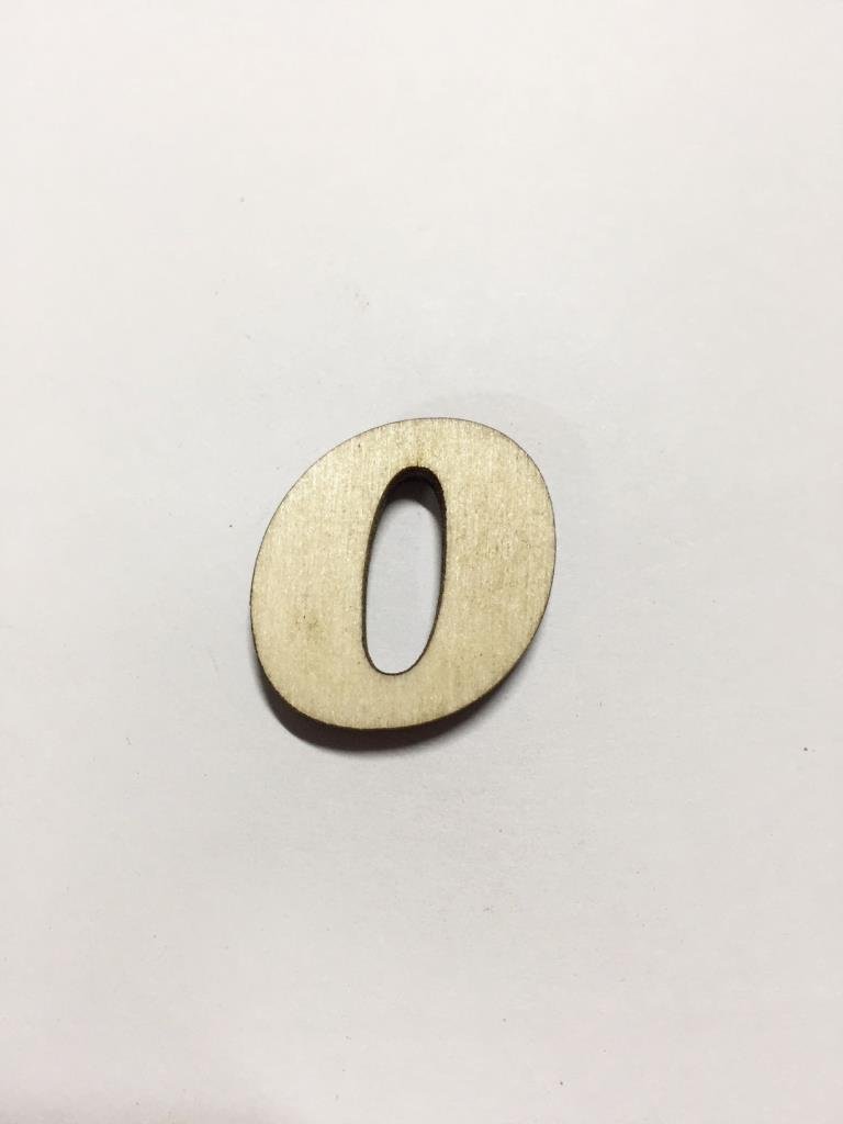 2,5cm Ahşap Harf ve Rakamlar - 0 (Sıfır)