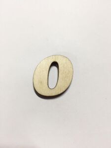 2,5cm Ahşap Harf ve Rakamlar - 0 (Sıfır)