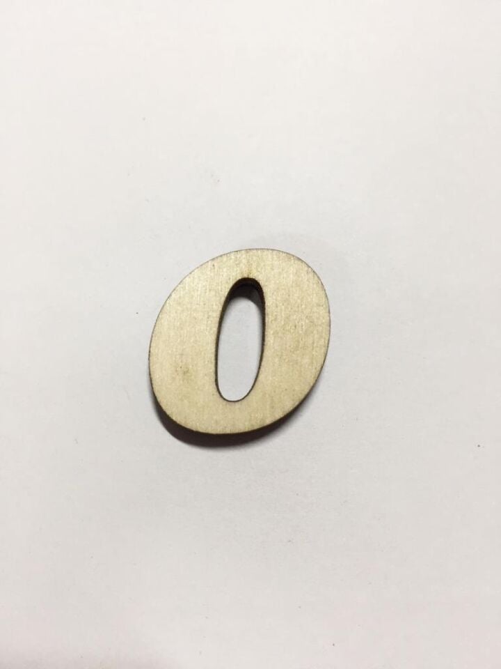 2,5cm Ahşap Harf ve Rakamlar - 0 (Sıfır)