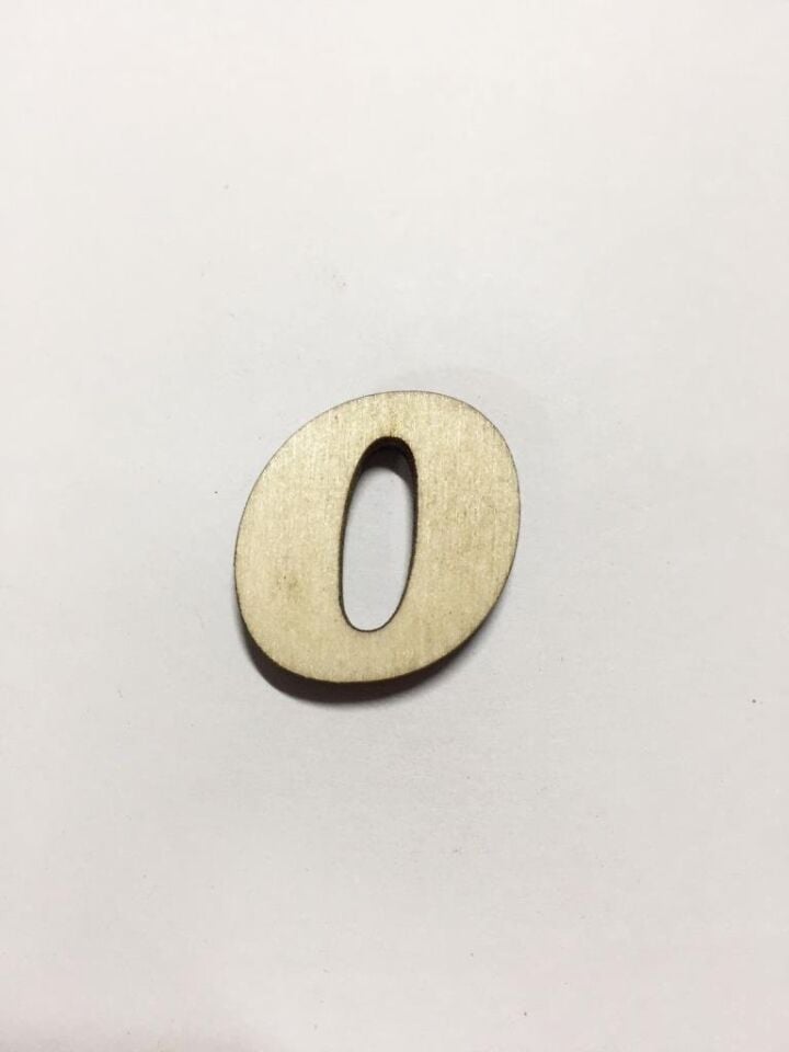 2,5cm Ahşap Harf ve Rakamlar - 0 (Sıfır)