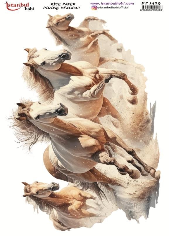 Pirinç Dekopaj Kağıdı 30x42cm PT-1429 Atlar