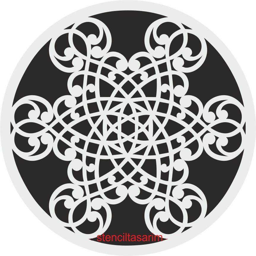 Yuvarlak Desenler Stencil Şablon (25x25) YU-060