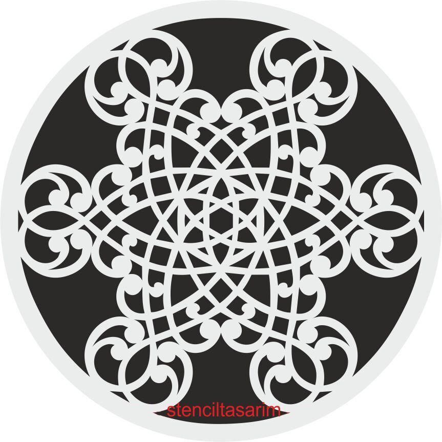 Yuvarlak Desenler Stencil Şablon (25x25) YU-060
