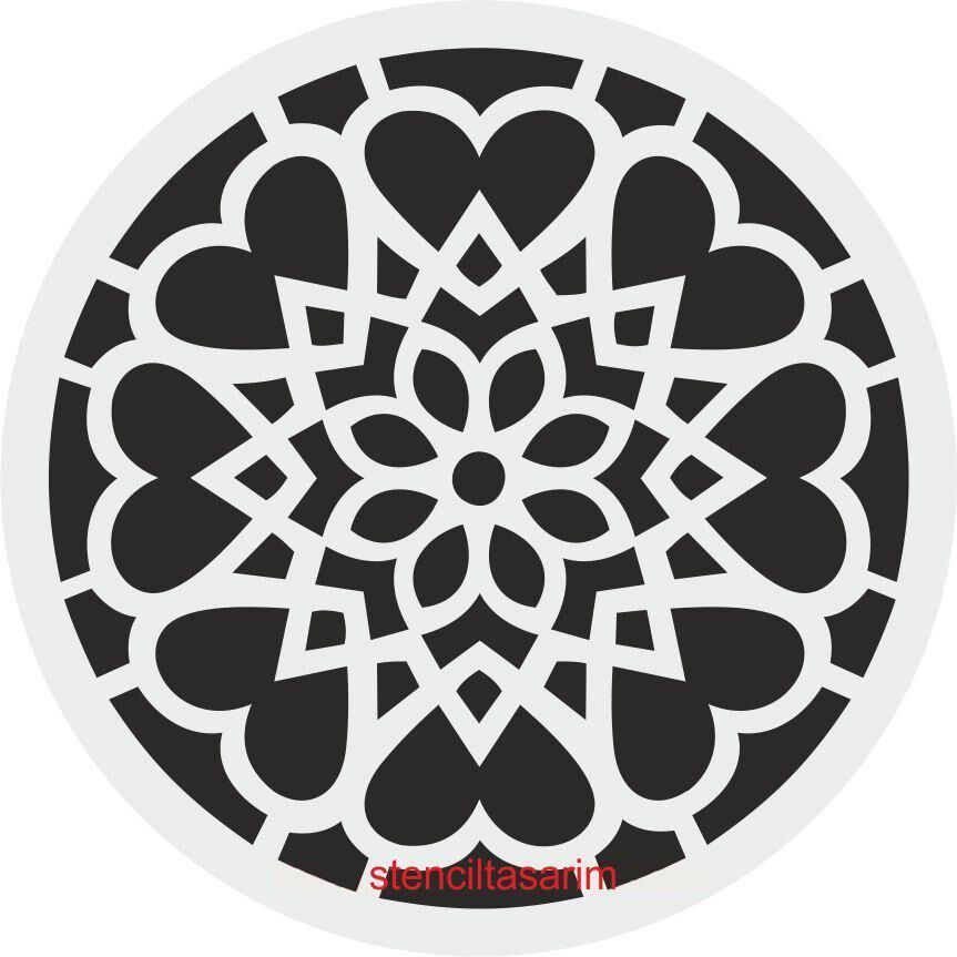 Yuvarlak Desenler Stencil Şablon (25x25) YU-061