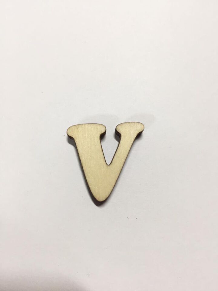 2,5cm Ahşap Harf ve Rakamlar - V
