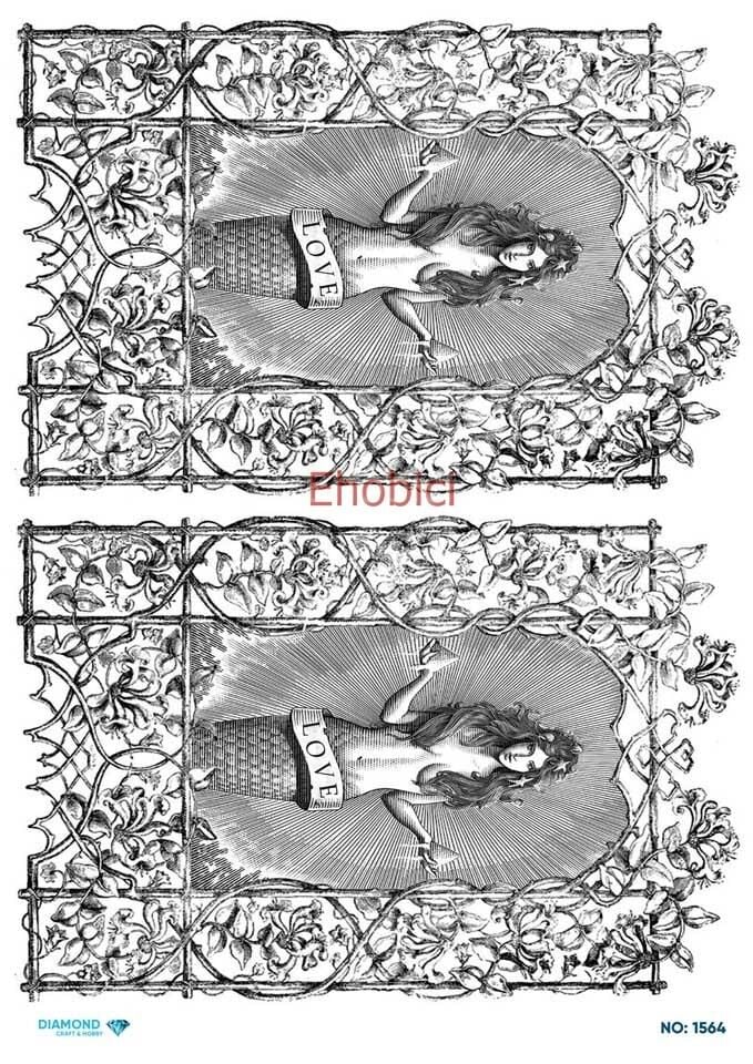 Diamond Pirinç Dekopaj Kağıdı - 1564