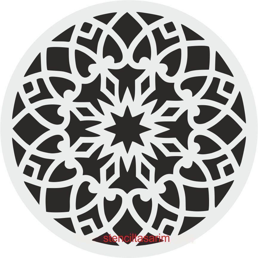 Yuvarlak Desenler Stencil Şablon (25x25) YU-062