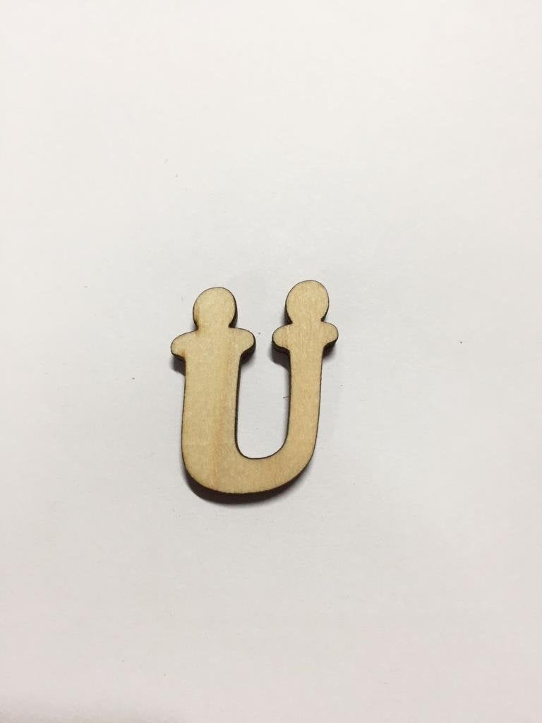 2,5cm Ahşap Harf ve Rakamlar - Ü