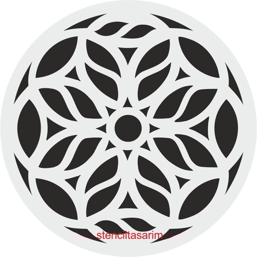 Yuvarlak Desenler Stencil Şablon (25x25) YU-064