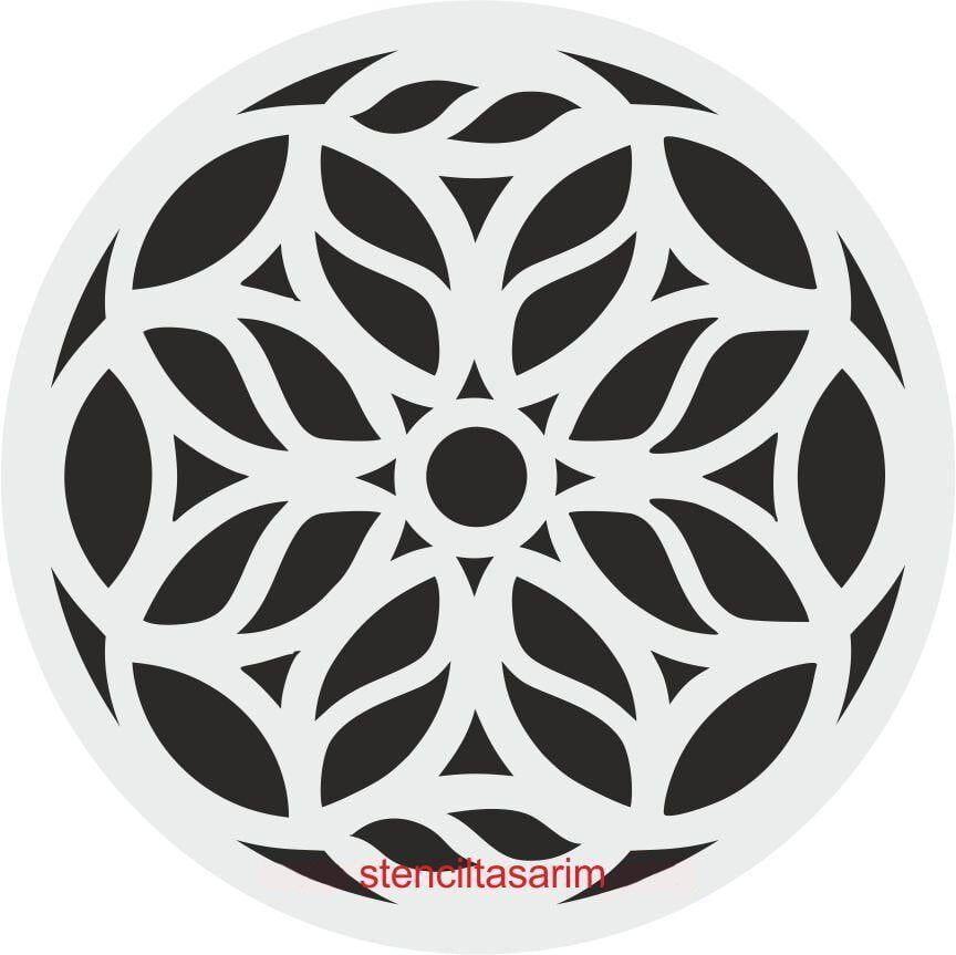 Yuvarlak Desenler Stencil Şablon (25x25) YU-064