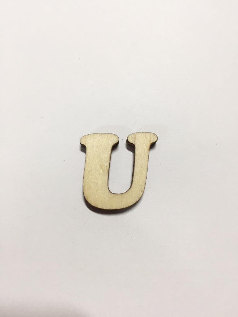 2,5cm Ahşap Harf ve Rakamlar - U