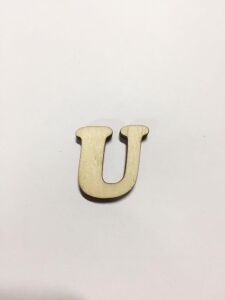 2,5cm Ahşap Harf ve Rakamlar - U