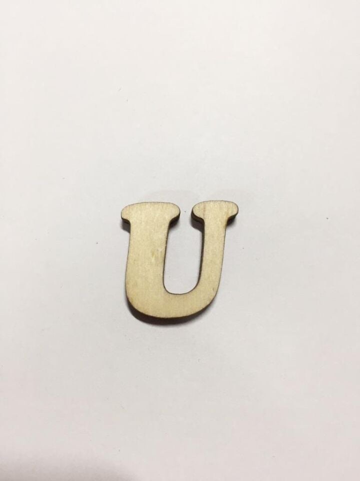 2,5cm Ahşap Harf ve Rakamlar - U