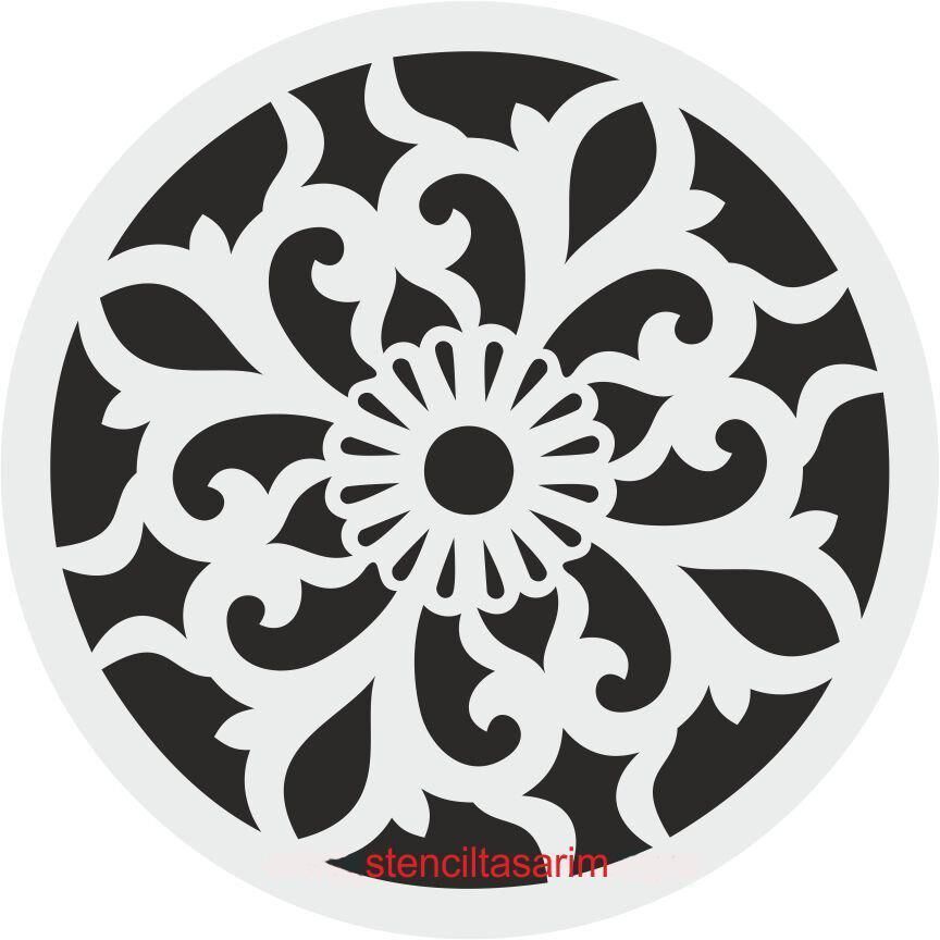 Yuvarlak Desenler Stencil Şablon (25x25) YU-065