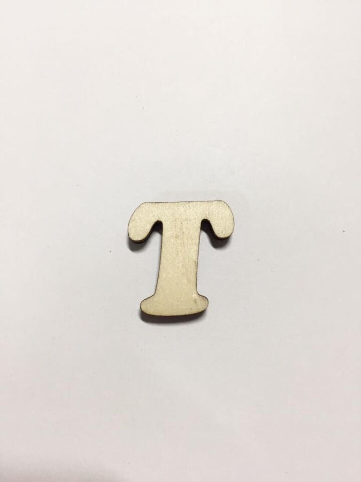 2,5cm Ahşap Harf ve Rakamlar - T