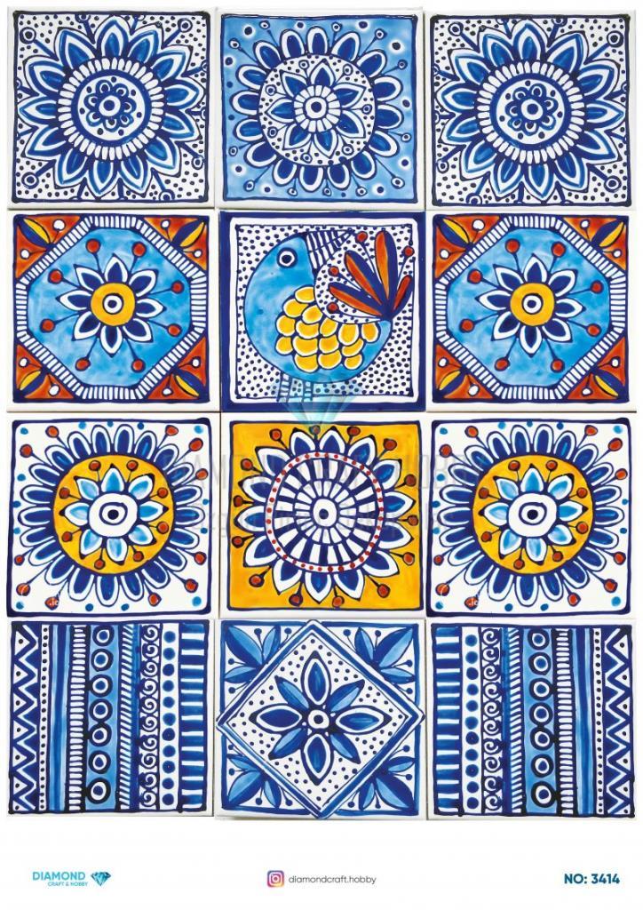 Diamond Pirinç Dekopaj Kağıdı - 3414