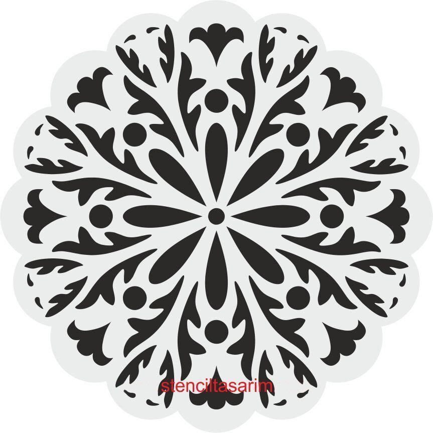 Yuvarlak Desenler Stencil Şablon (25x25) YU-066