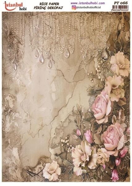 Pirinç Dekopaj Kağıdı 30x42cm PT-066 Güller