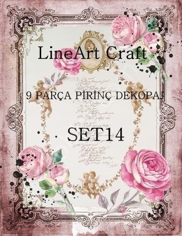 Lineart Pirinç Dekopaj Kağıdı 9 Parça Set-014