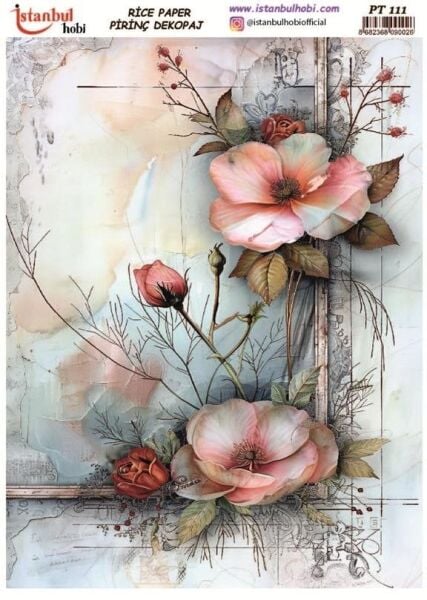 Pirinç Dekopaj Kağıdı 30x42cm PT-111 Güller