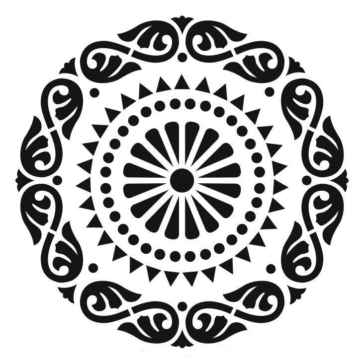 Yuvarlak Desenler Stencil Şablon (25x25) YU-075