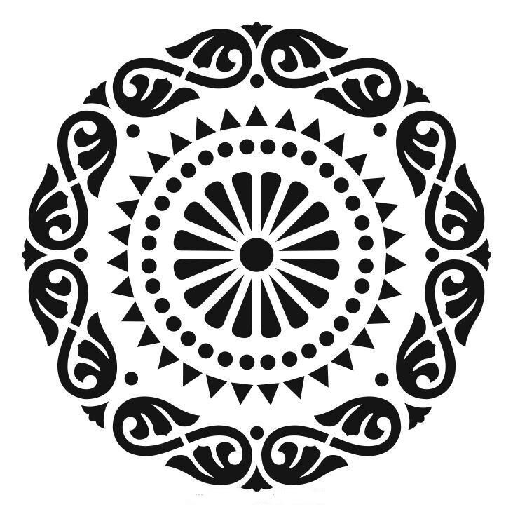 Yuvarlak Desenler Stencil Şablon (25x25) YU-075