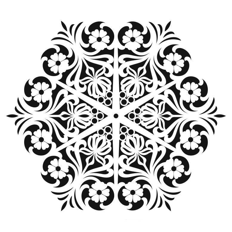 Yuvarlak Desenler Stencil Şablon (30x30) YU-076