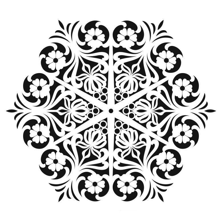 Yuvarlak Desenler Stencil Şablon (30x30) YU-076
