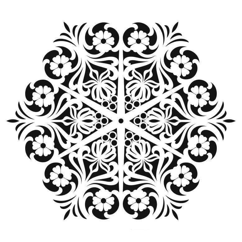 Yuvarlak Desenler Stencil Şablon (30x30) YU-076
