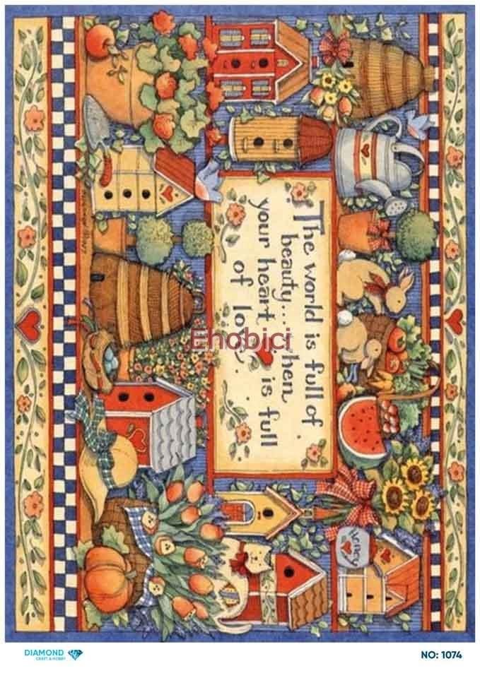 Diamond Pirinç Dekopaj Kağıdı - 1074