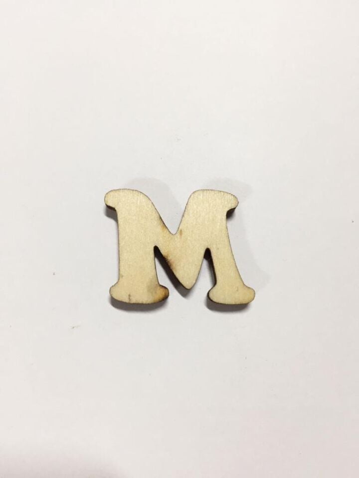 2,5cm Ahşap Harf ve Rakamlar - M