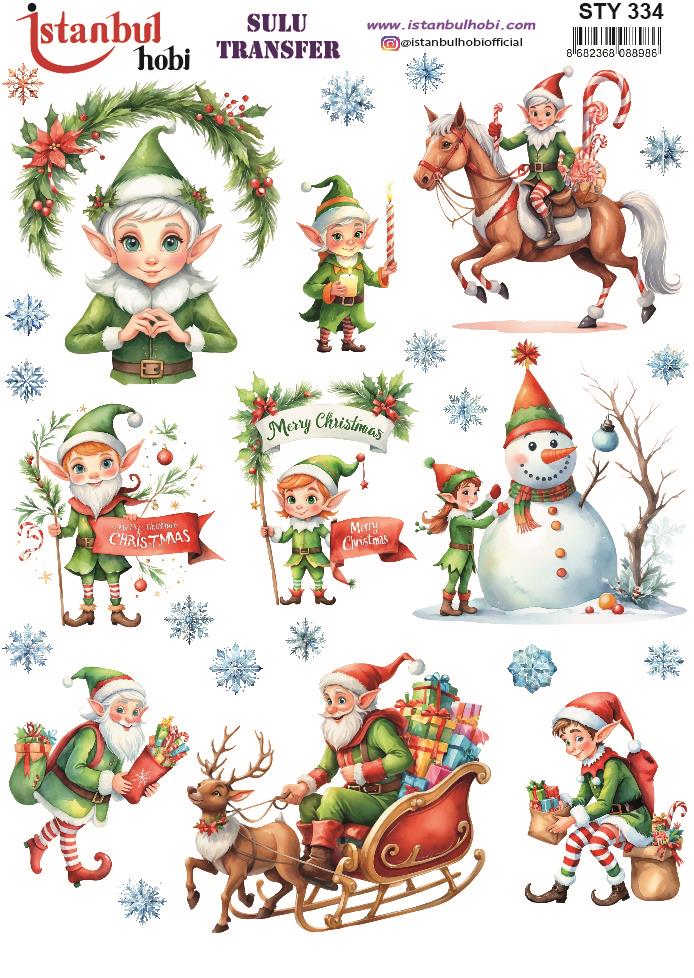 Yılbaşı Sulu Transfer 25x35cm STY334