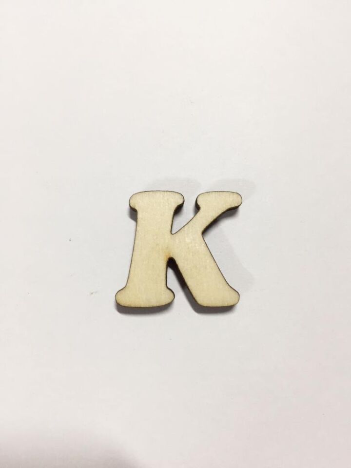 2,5cm Ahşap Harf ve Rakamlar - K