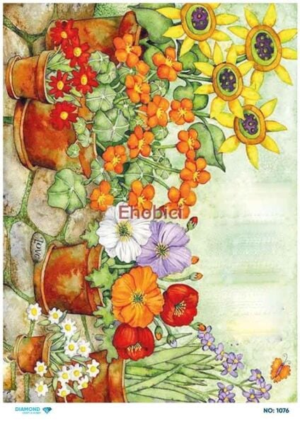 Diamond Pirinç Dekopaj Kağıdı - 1076