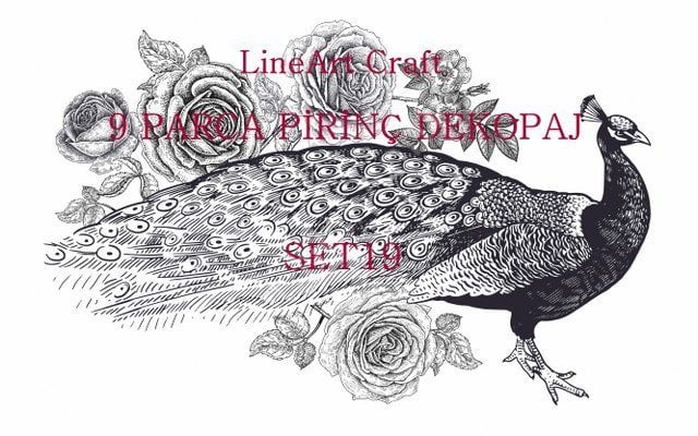 Lineart Pirinç Dekopaj Kağıdı 9 Parça Set-019