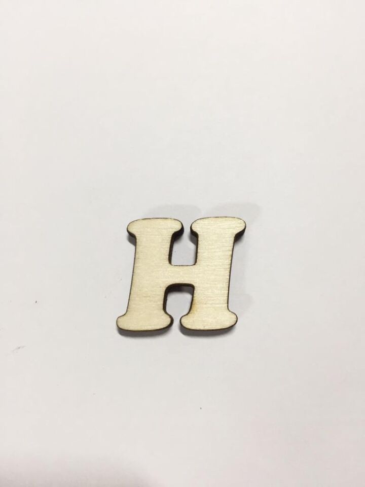 2,5cm Ahşap Harf ve Rakamlar - H