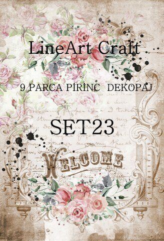 Lineart Pirinç Dekopaj Kağıdı 9 Parça Set-023