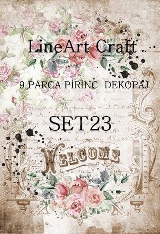 Lineart Pirinç Dekopaj Kağıdı 9 Parça Set-023