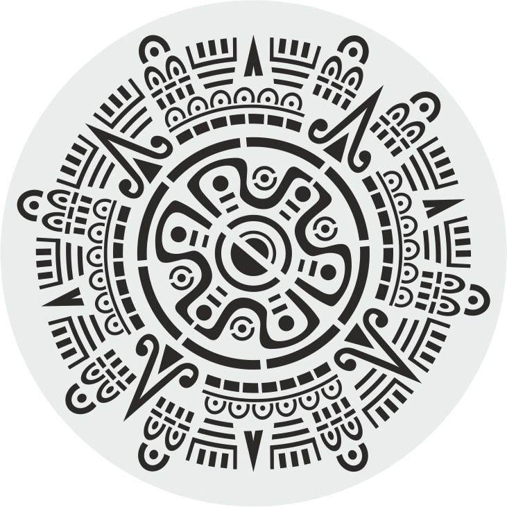 Yuvarlak Desenler Stencil Şablon (25x25) YU-083