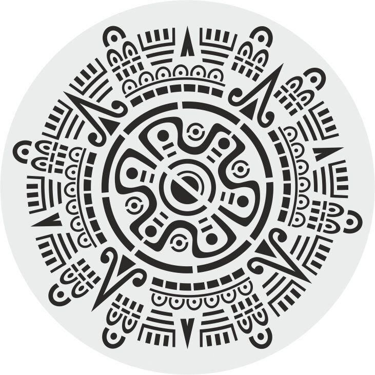 Yuvarlak Desenler Stencil Şablon (25x25) YU-083