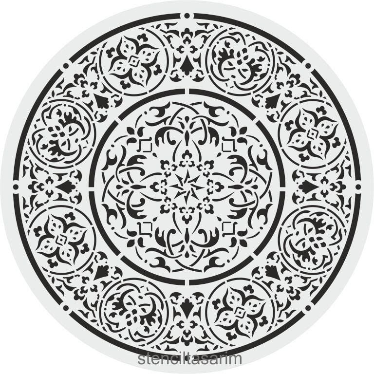 Yuvarlak Desenler Stencil Şablon (30x30) YU-084