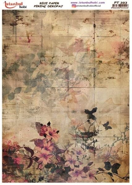 Pirinç Dekopaj Kağıdı 30x42cm PT-393 Çiçekler