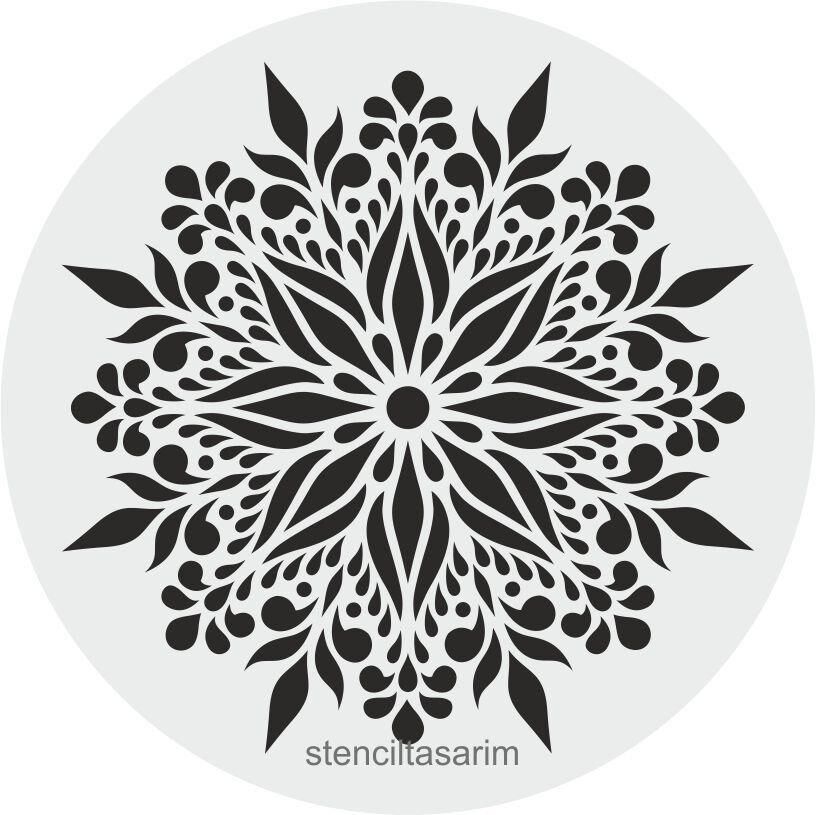 Yuvarlak Desenler Stencil Şablon (25x25) YU-085