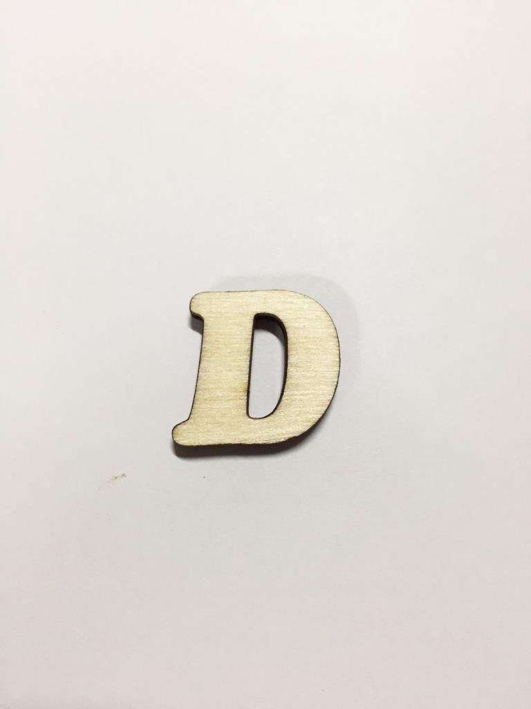 2,5cm Ahşap Harf ve Rakamlar - D