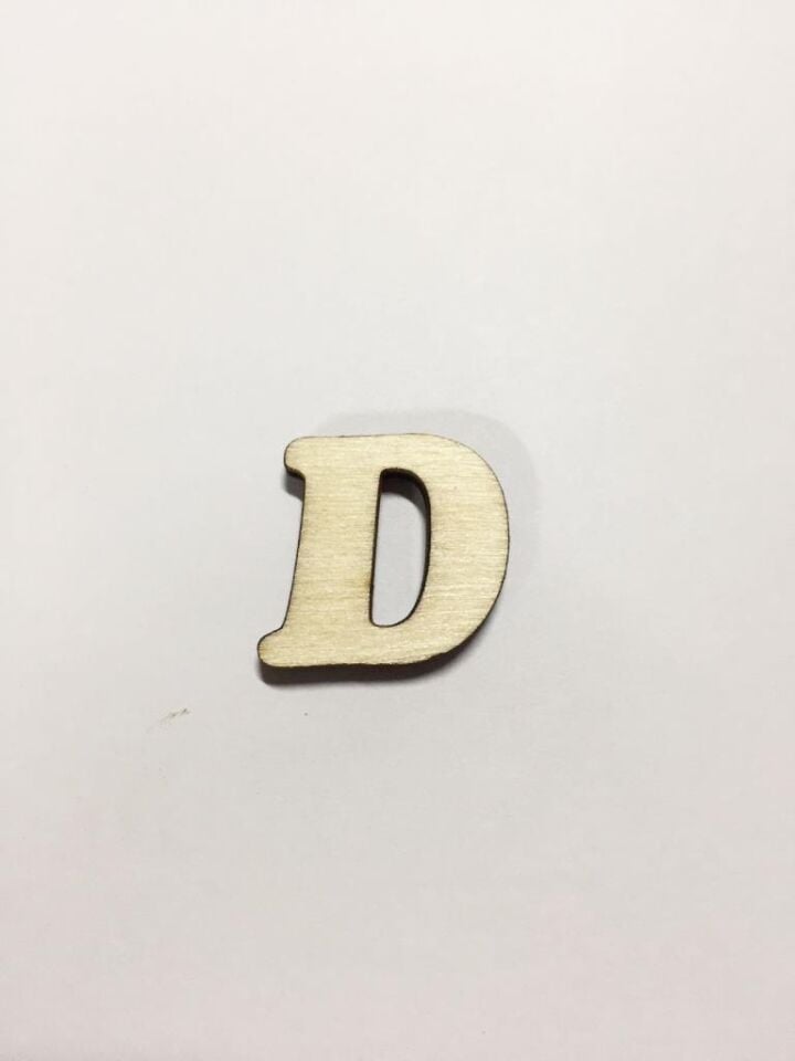 2,5cm Ahşap Harf ve Rakamlar - D