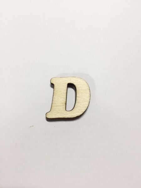 2,5cm Ahşap Harf ve Rakamlar - D