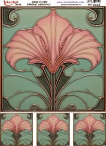 Pirinç Dekopaj Kağıdı 30x42cm PT-3333 Desenler