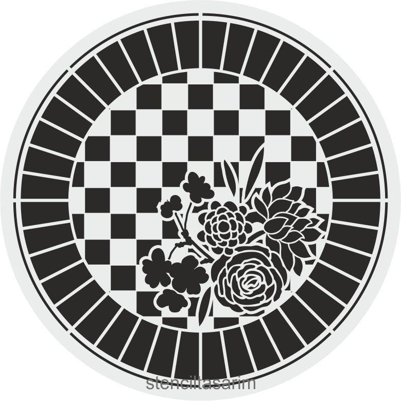 Yuvarlak Desenler Stencil Şablon (30x30) YU-086